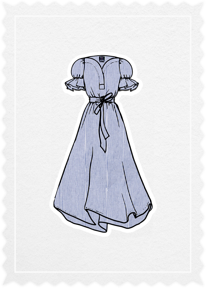 Striped Linen 'Prinzessin' Dress