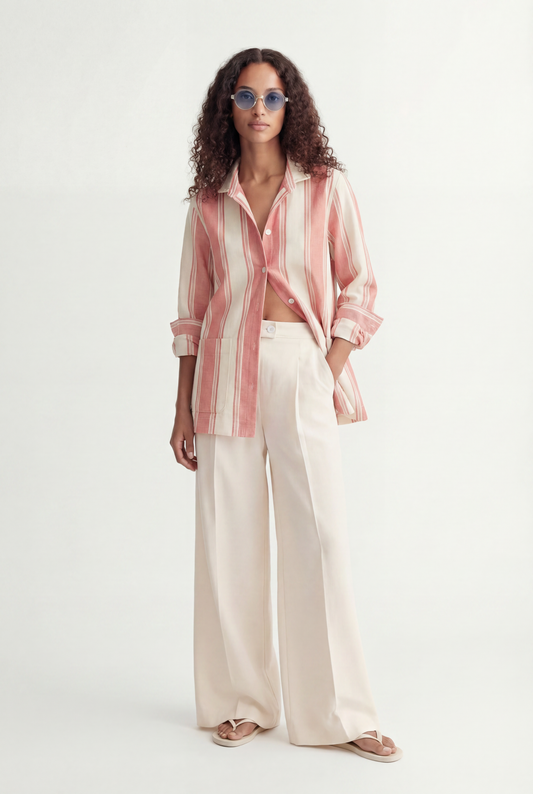 Cotton-Linen Blend 'Pocket Shirt'