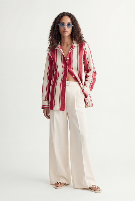 Cotton-Linen Blend 'Pocket Shirt'